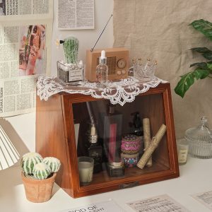 flip top wooden desktop storage box for groceries1